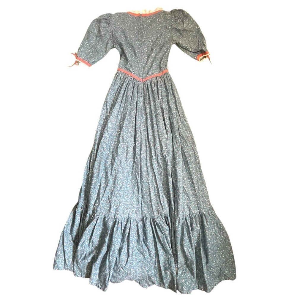 Vtg 70s Victorian Style Handmade Prairie Cottagecore Maxi Dress Renaissance - Picture 4 of 12